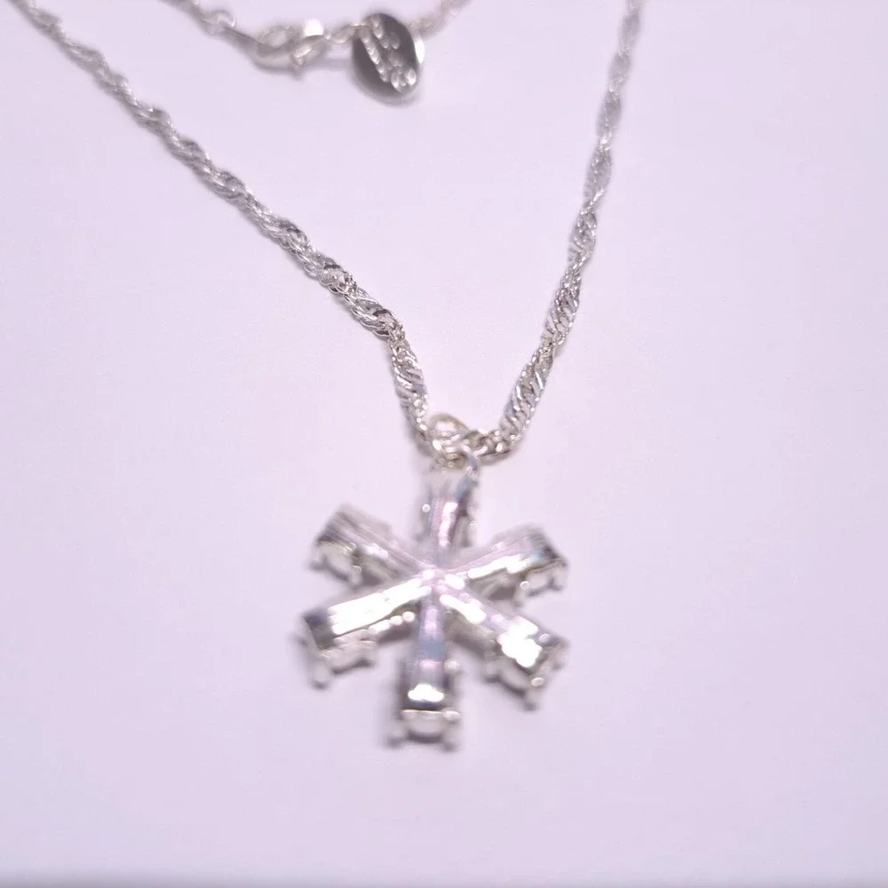 Snowflake Necklace Rhinestone Pendant Charm 15
